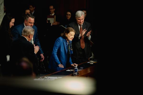Image from Politics Singles -  U.S. Senator Dianne Feinstein (D-CA) arrives and takes...