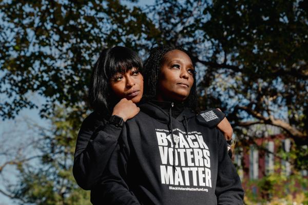The Washington Post: Photos of 21 women voting rights activists - Darkeysa Townsel and her daughter Zahnay Thomas, who travel from Michigan, poses for a portrait...
