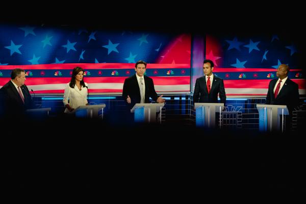 Image from Highlights from the Third 2024 Republican Presidential debate -  Republican presidential candidate and Florida Gov. Ron...