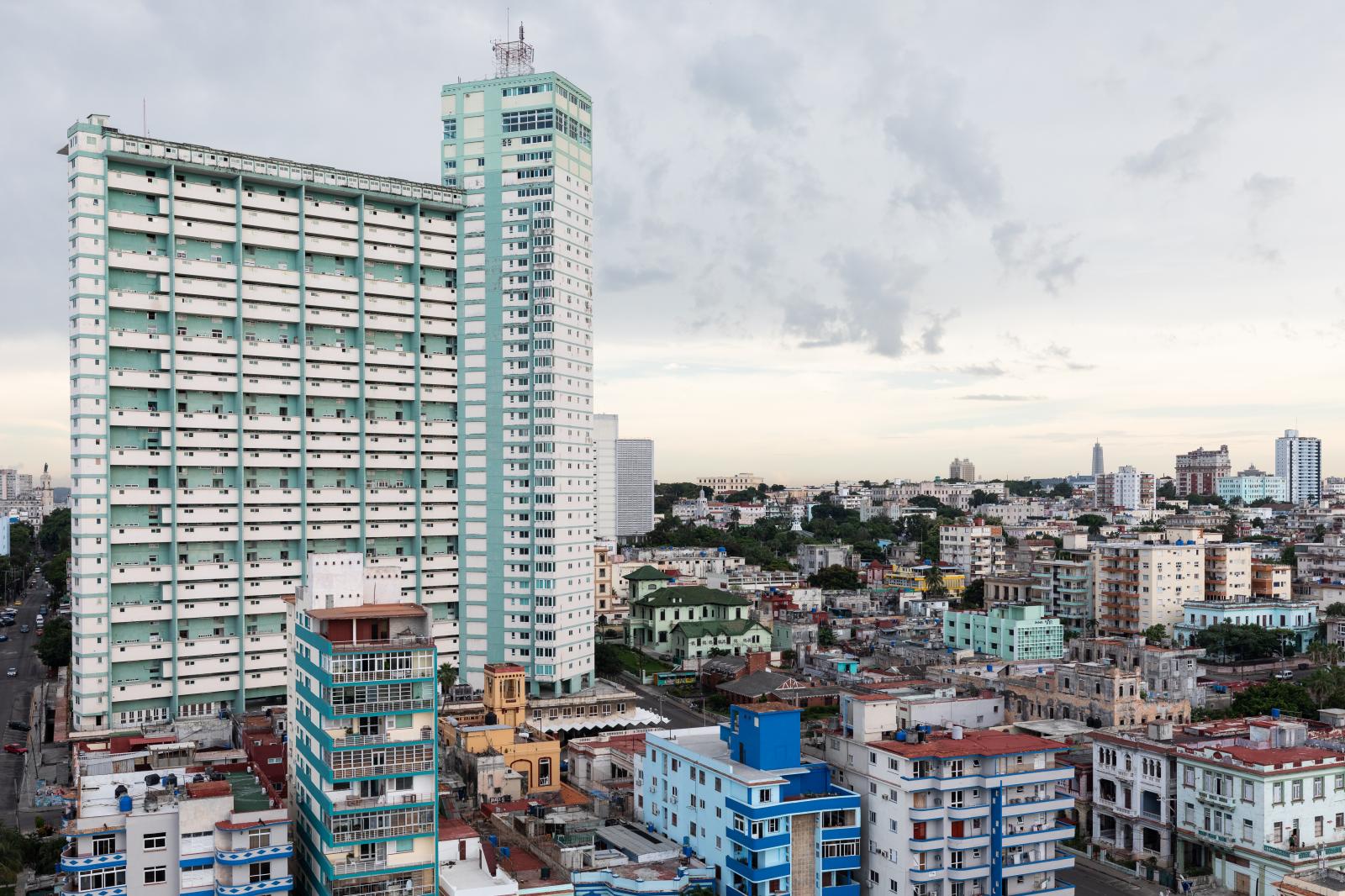 View of the FOCSA building, Havana skyline