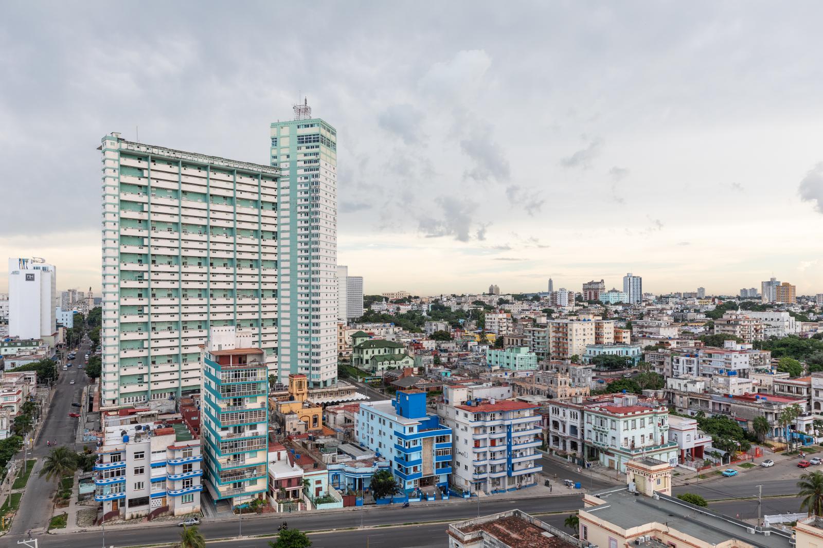 View of the FOCSA building, Havana skyline