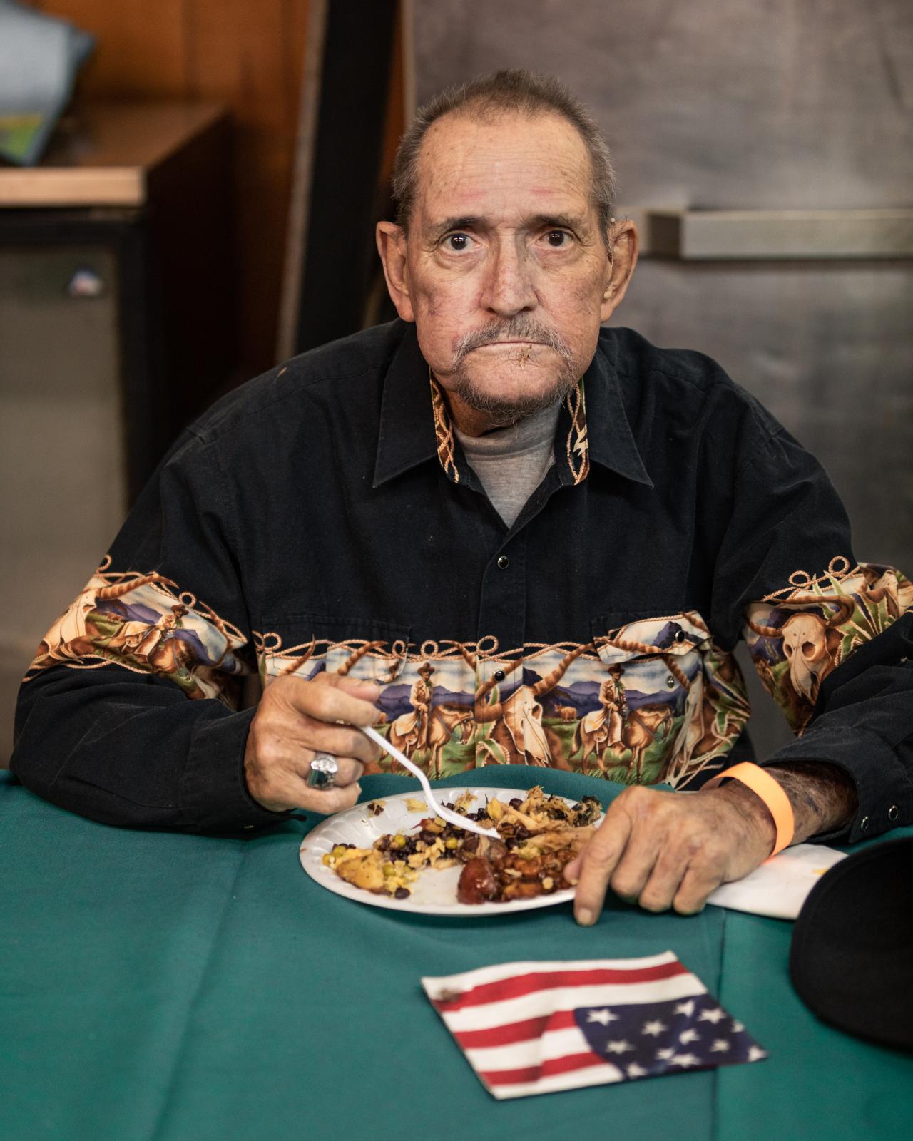 Post 67 - Clyde &lsquo;Gunny&rsquo; Allen at a pot luck lunch.