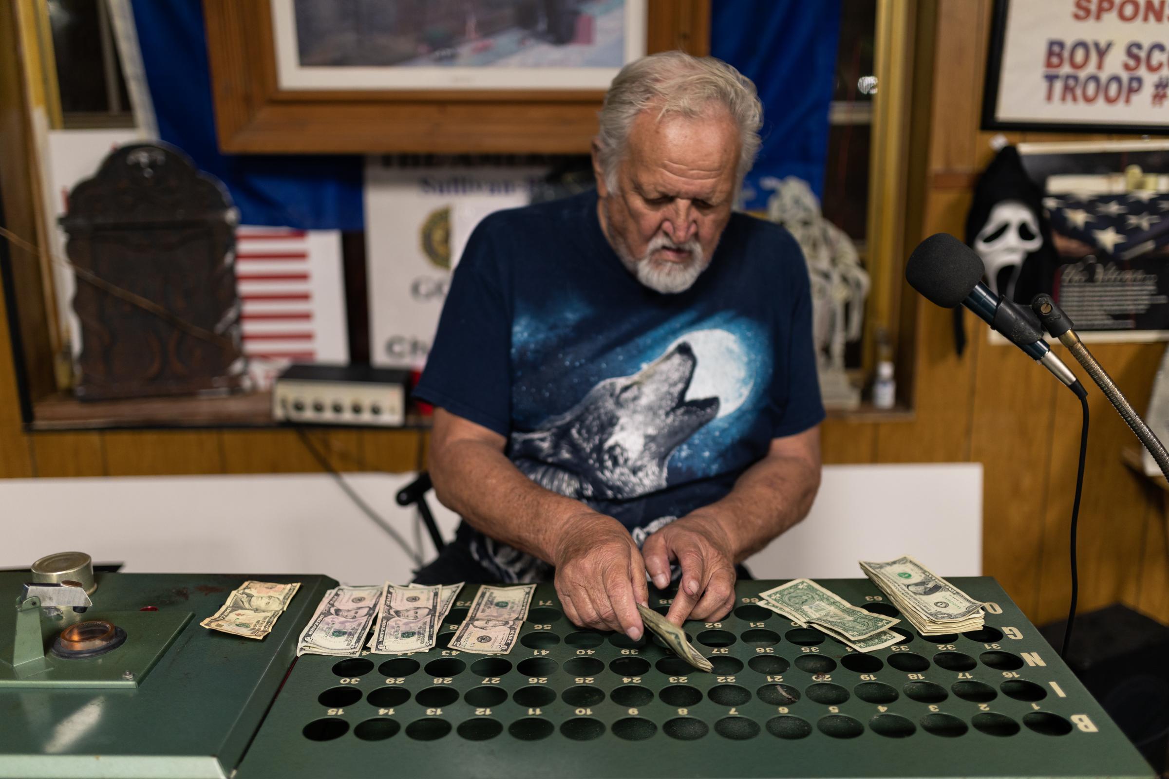 Post 67 - Tom Brown calls the bingo numbers every Thursday night.