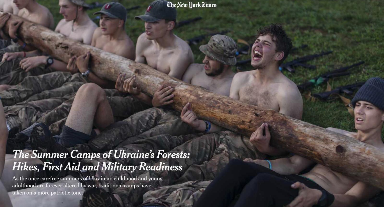 NYT: The Summer Camps of Ukraine’s Forests: Hikes, First Aid and Military Readiness