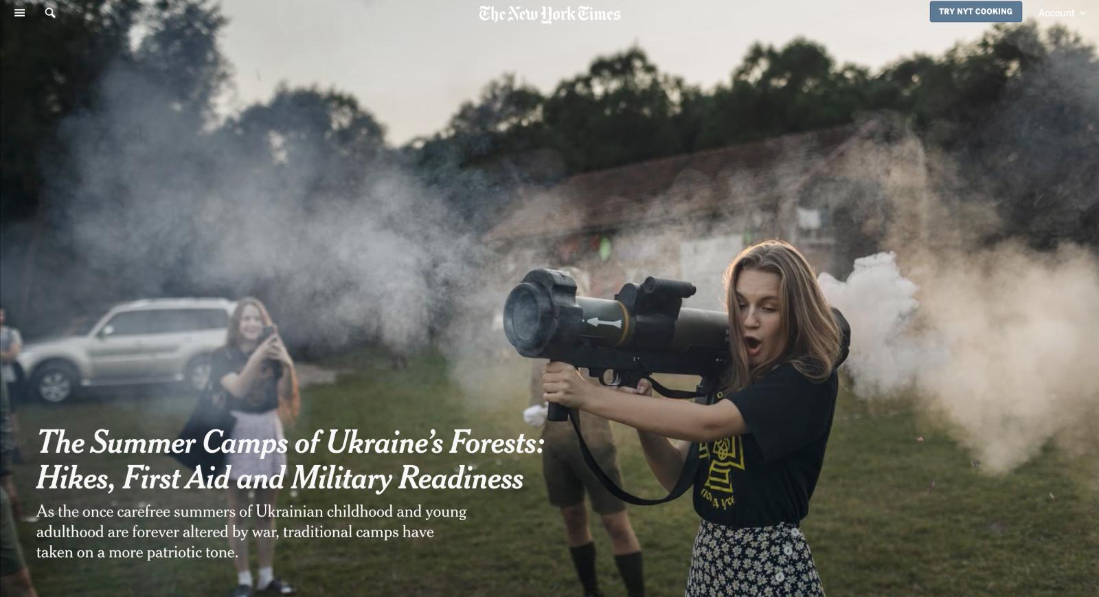 NYT: The Summer Camps of Ukraine’s Forests: Hikes, First Aid and Military Readiness