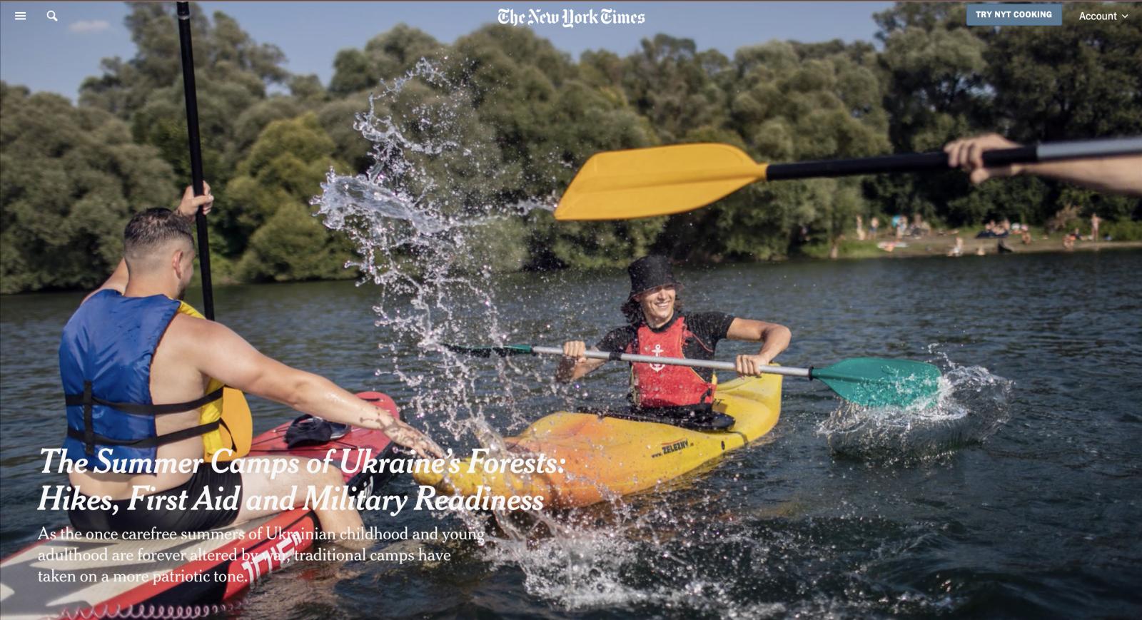 NYT: The Summer Camps of Ukraine’s Forests: Hikes, First Aid and Military Readiness