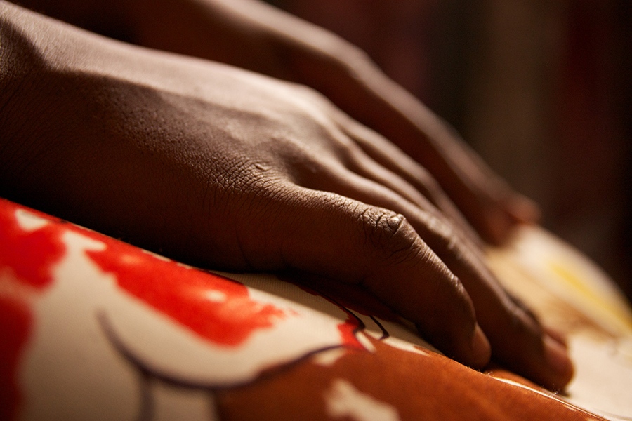 Child rape in Liberia -    The hands of a girl who was raped as a teenager,...