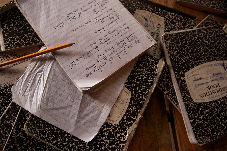Child rape in Liberia -    Girlsâ€™ notebooks at a school for abused children in...