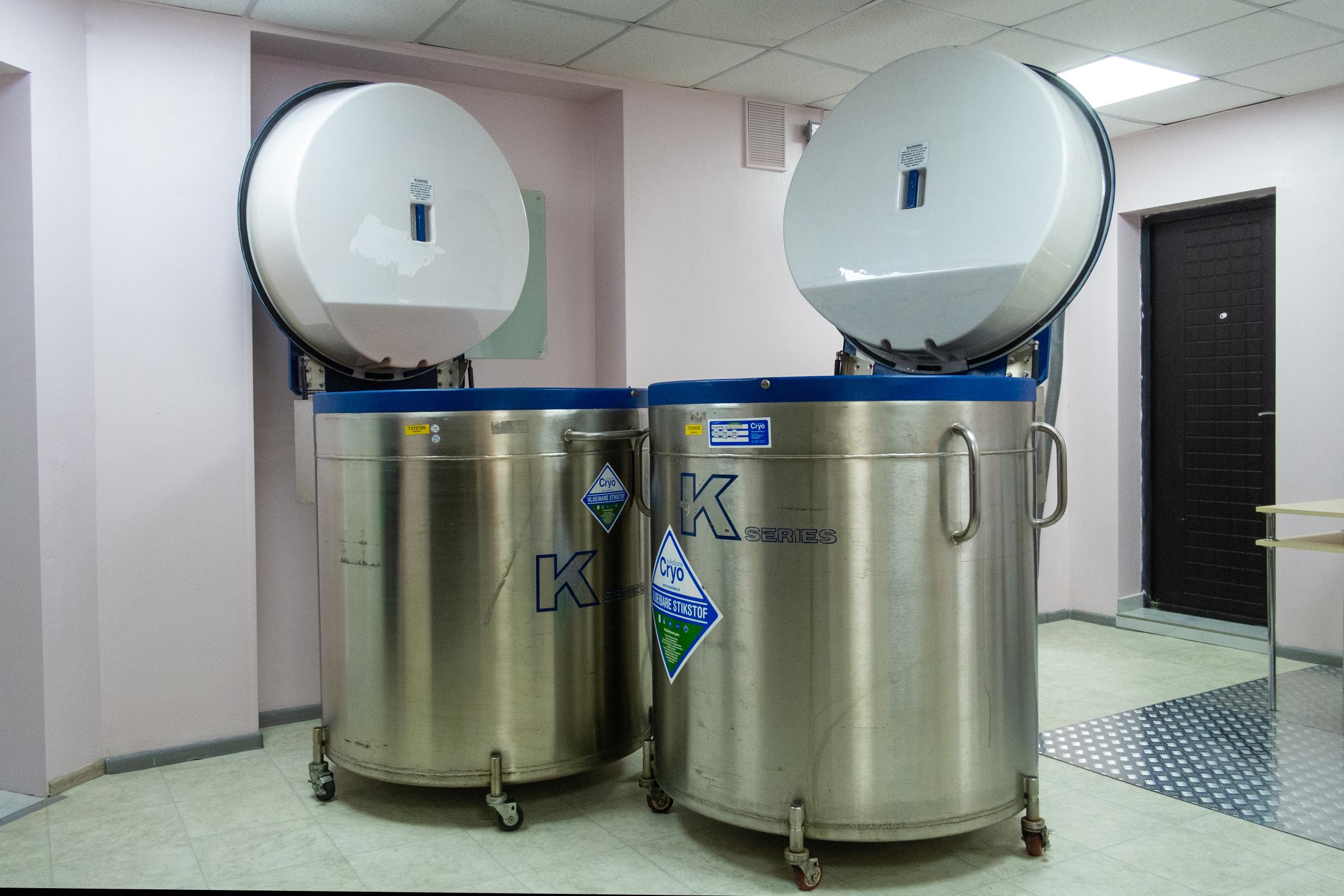 SURROGACY IN TIMES OF WAR -    Clinic equipment. Freezers for embryos.  