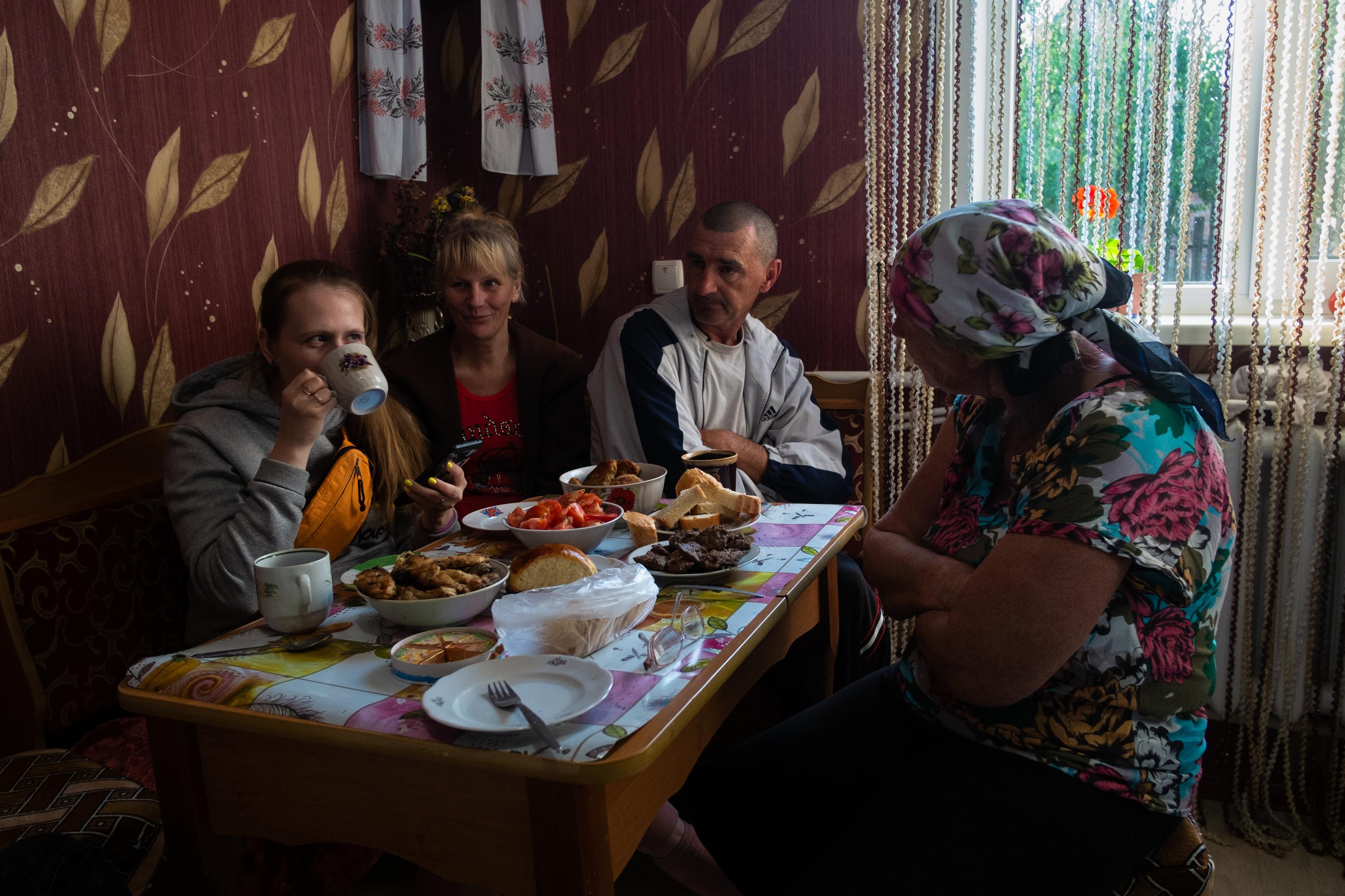THE RETURN OF VIKA -   Vika's mother, father and grandmother having lunch...