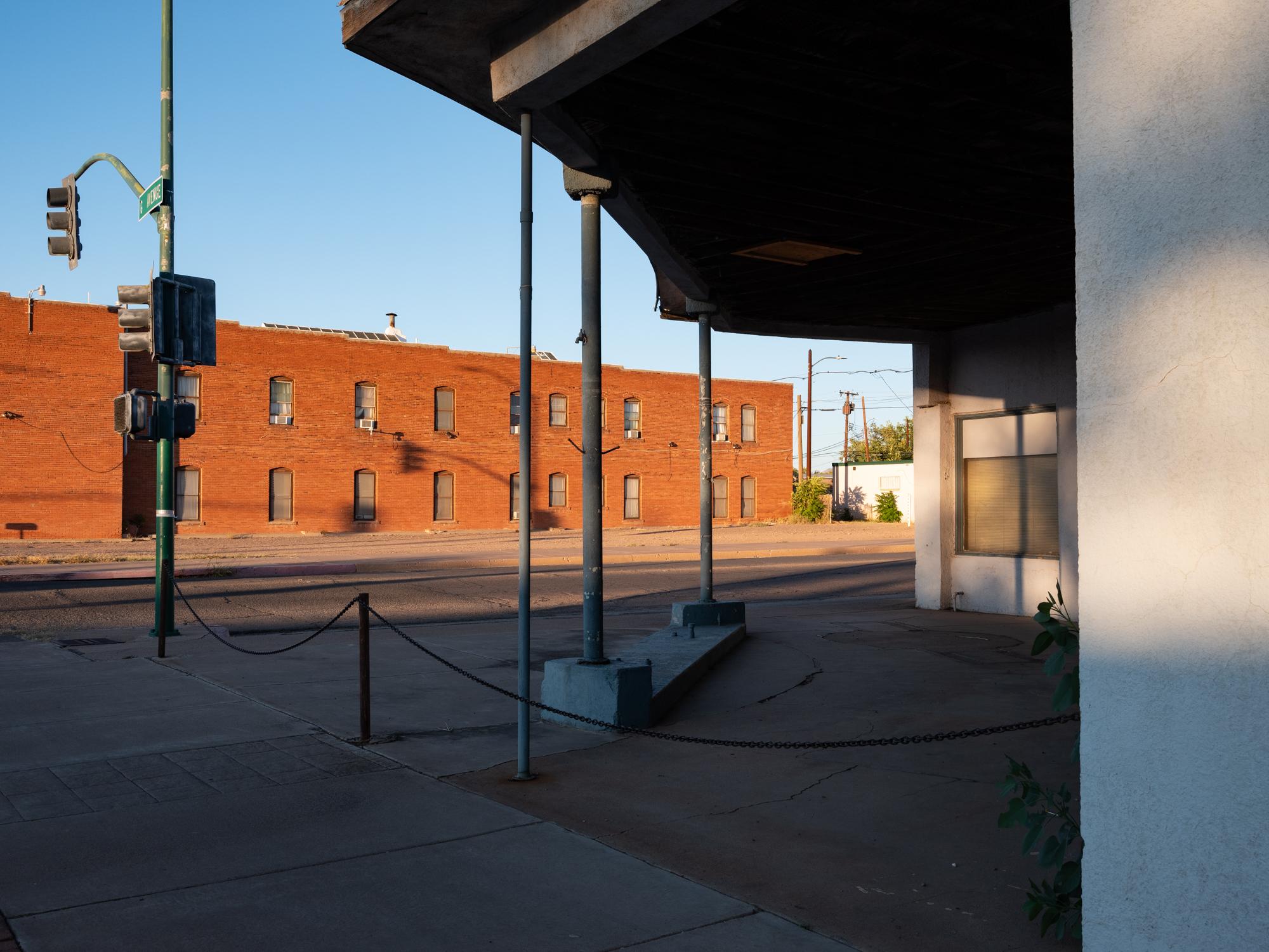 Social Media Migrant Smuggling - Bloomberg Businessweek - Buildings in the historic section of Douglas, AZ, on the...