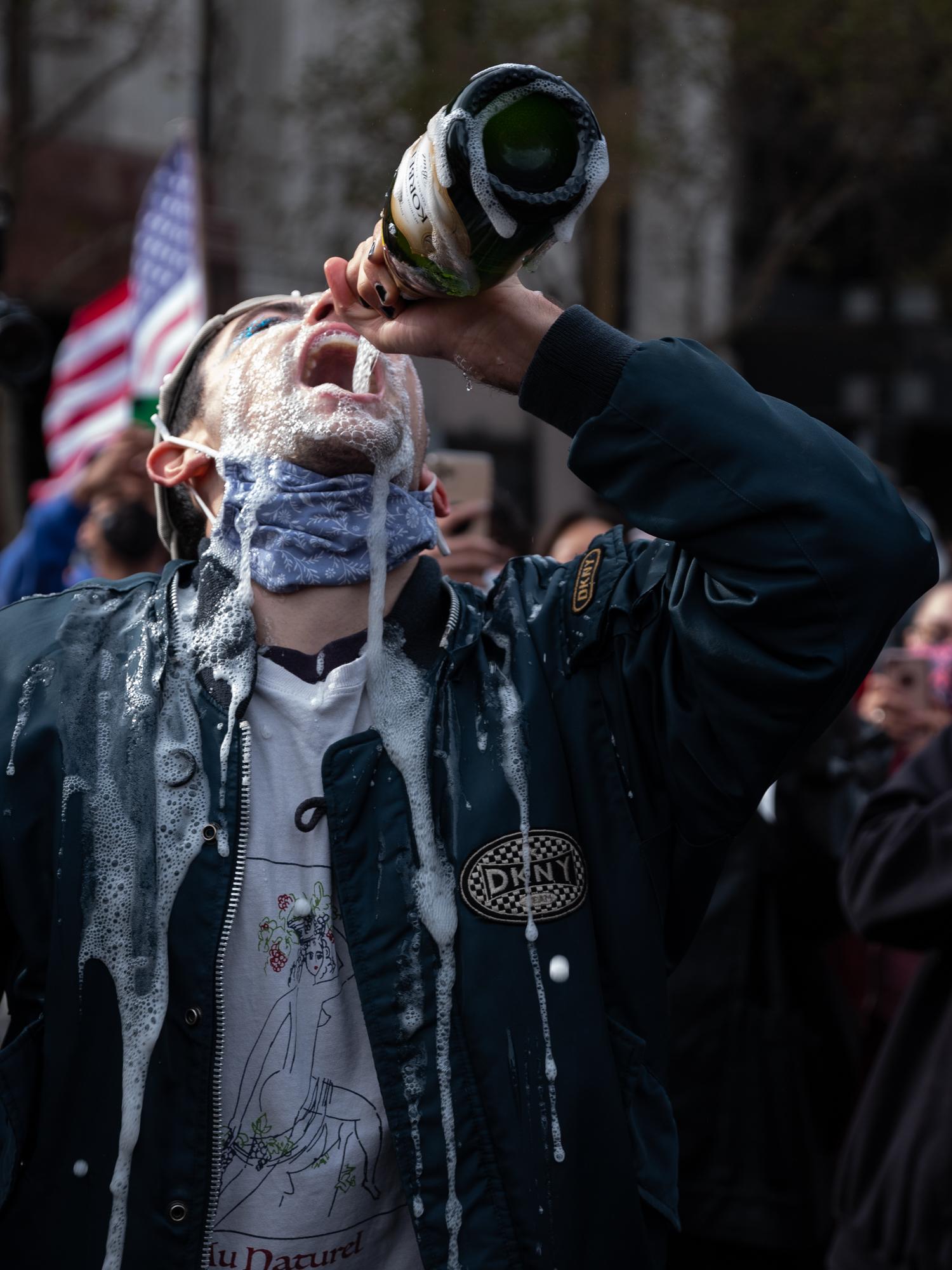 Politics + Protest - Celebrations after Joe Biden was declared the winner of...
