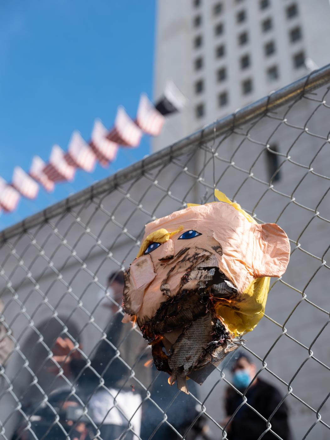 Trump Pinata Burning