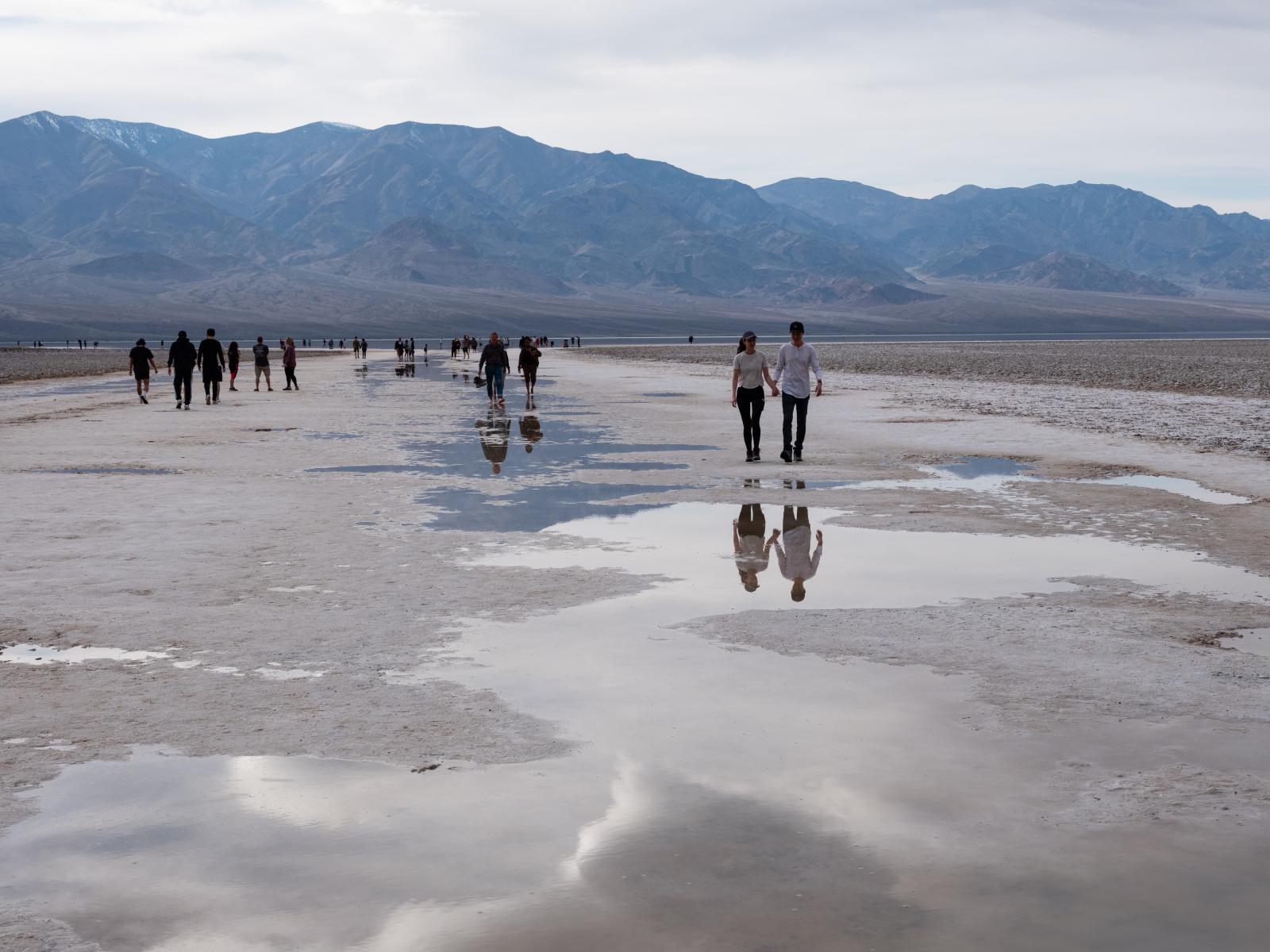 Tourists, Lake Manly, Death Valley