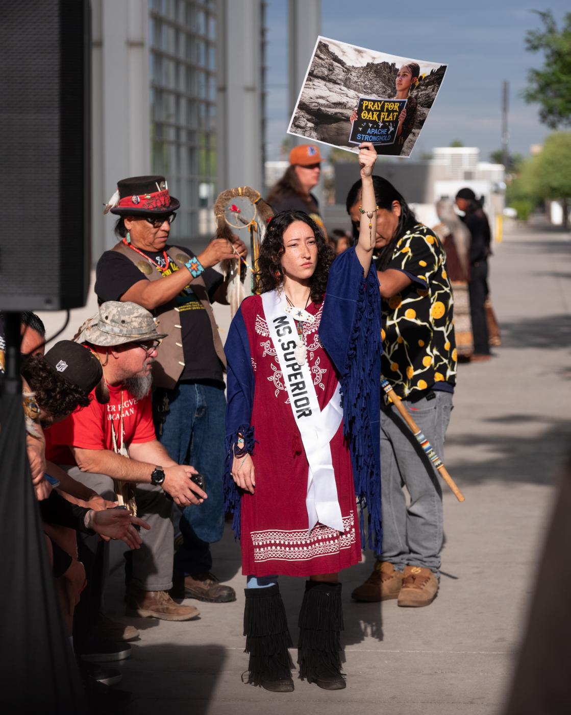 Prayer vigil outside the Sandra... the Oak Flat case. Phoenix USA
