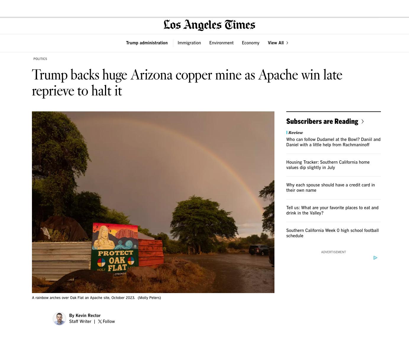 Oak Flat in LA Times