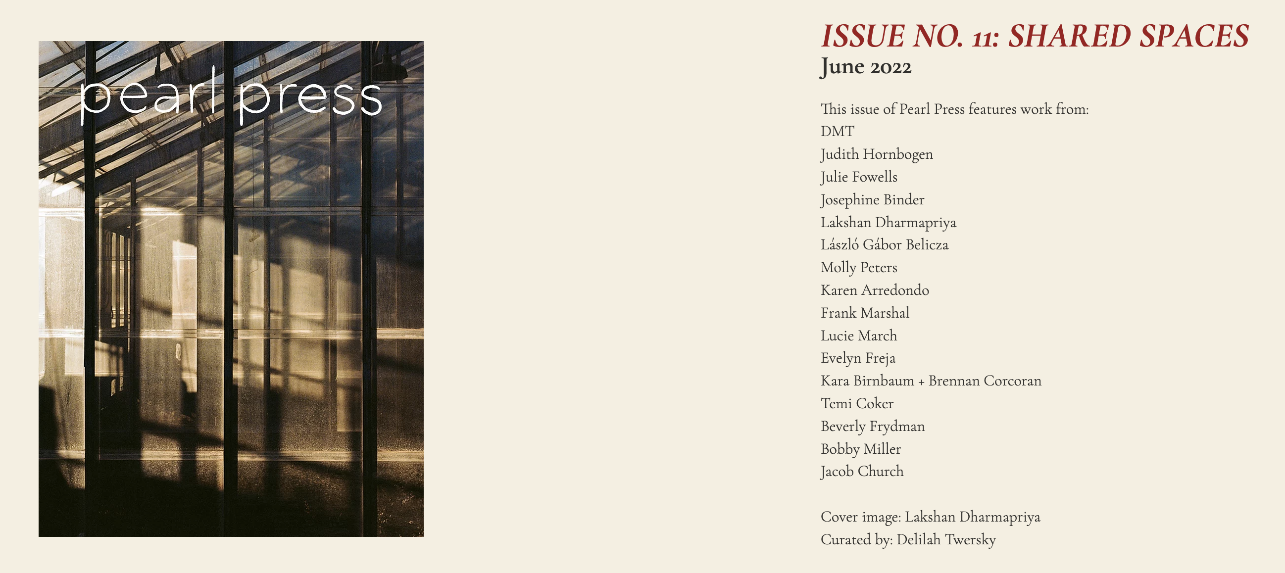 Thumbnail of "Shared Spaces" - Pearl Press issue #11