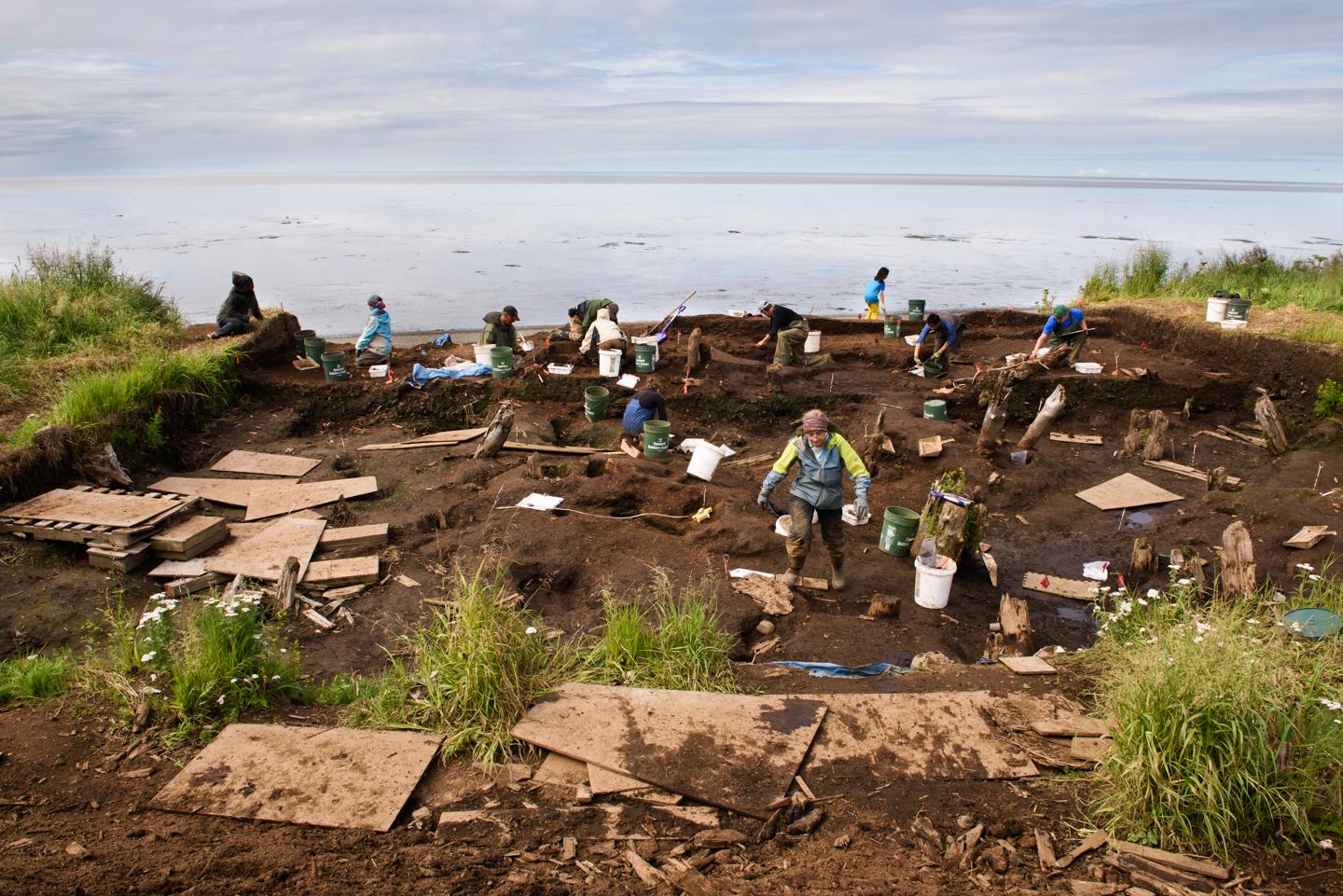 The Nunalleq dig site is located just off the beach on the Bering Sea Coast near Quinhagak. A...