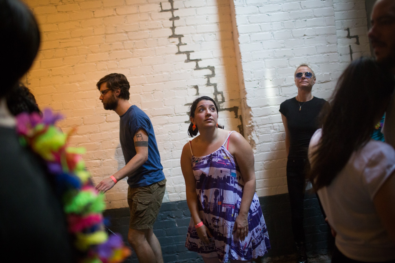 On the Spot, NYC -  Sherri Kornfeld, center, dances at the morning rave. At...
