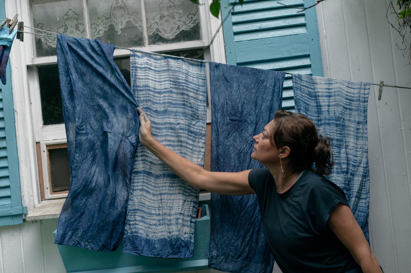 Caroline Harper straightens out...nt to scale indigo production. 