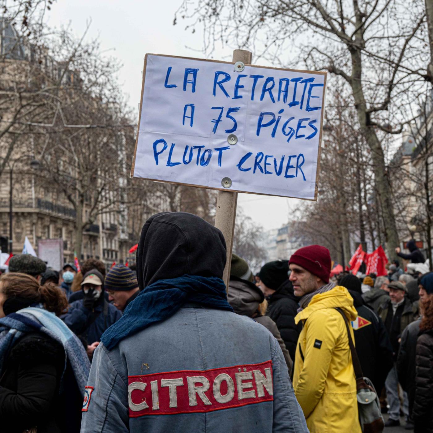  Pancarte "La retraite à 7...à Paris du 19 janvier 2023. #1 