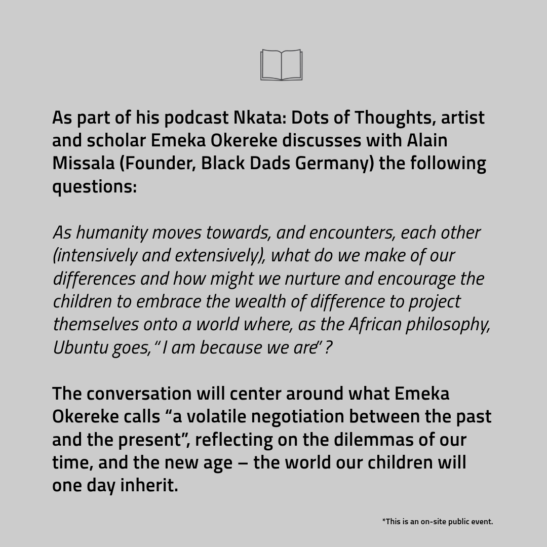 18.04 | Conversation between Emeka Okereke and Alain Missala at the Neuer Berliner Kunstverein