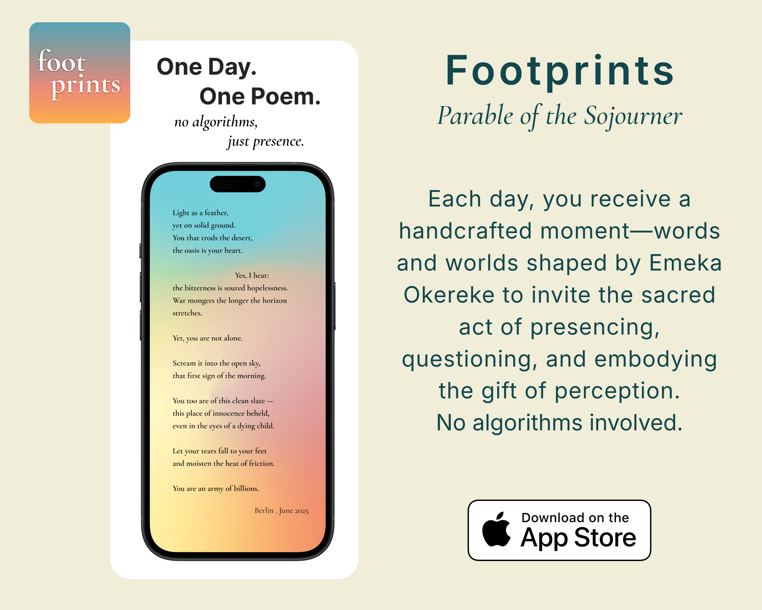 Footprints: Parable of the sojourner - Poetry Anthology and Artistic Intervention