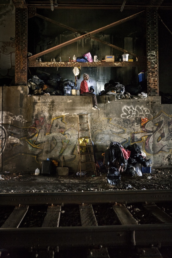 The Urban Cave -  Chuck and Lisa lived in their makeshift home in the...