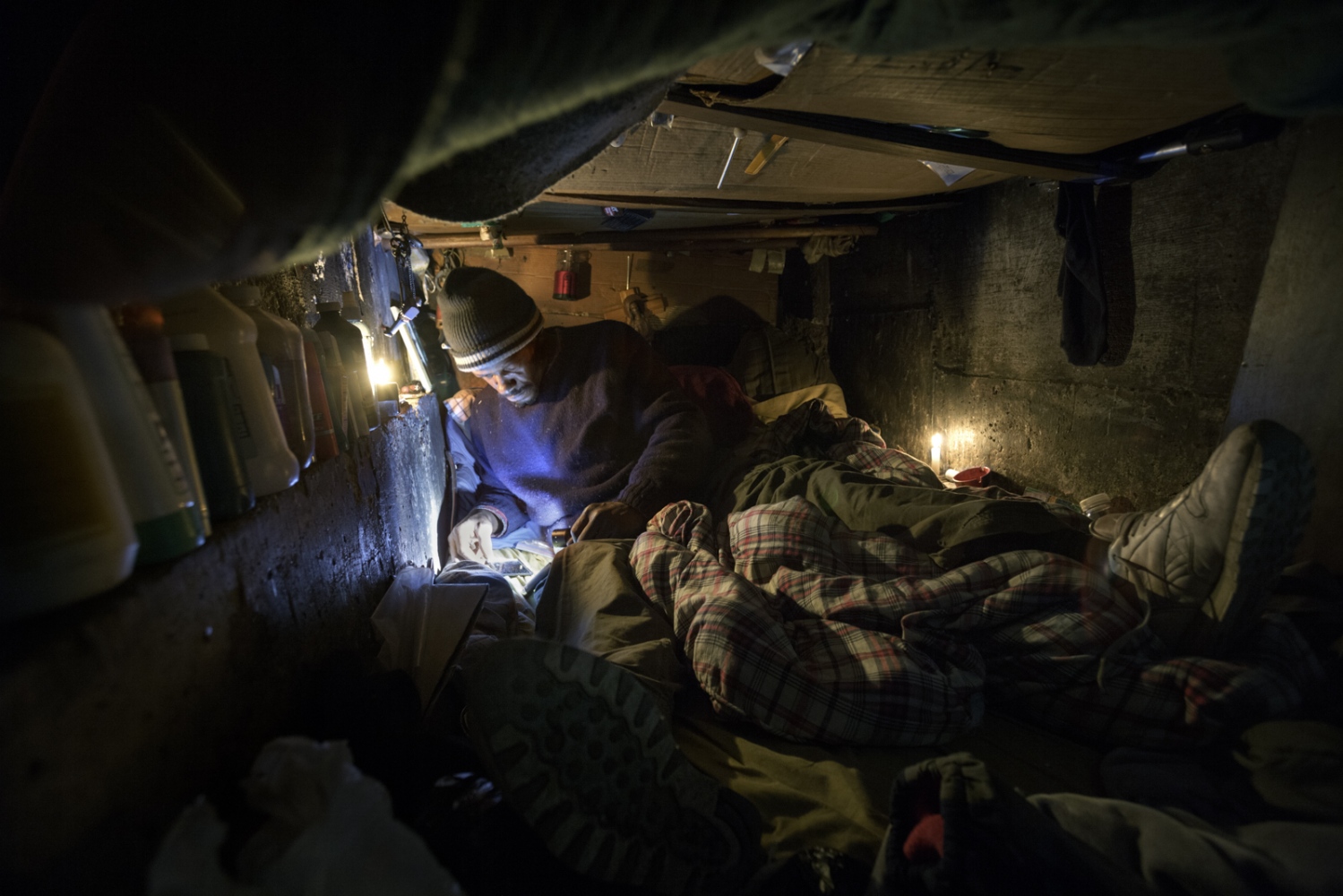 The Urban Cave -  Chuck shares this small home,  with his domestic partner...