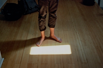 Image from X: A Banner Year -  Denis's feet before breakfast, Cold Spring, NY 