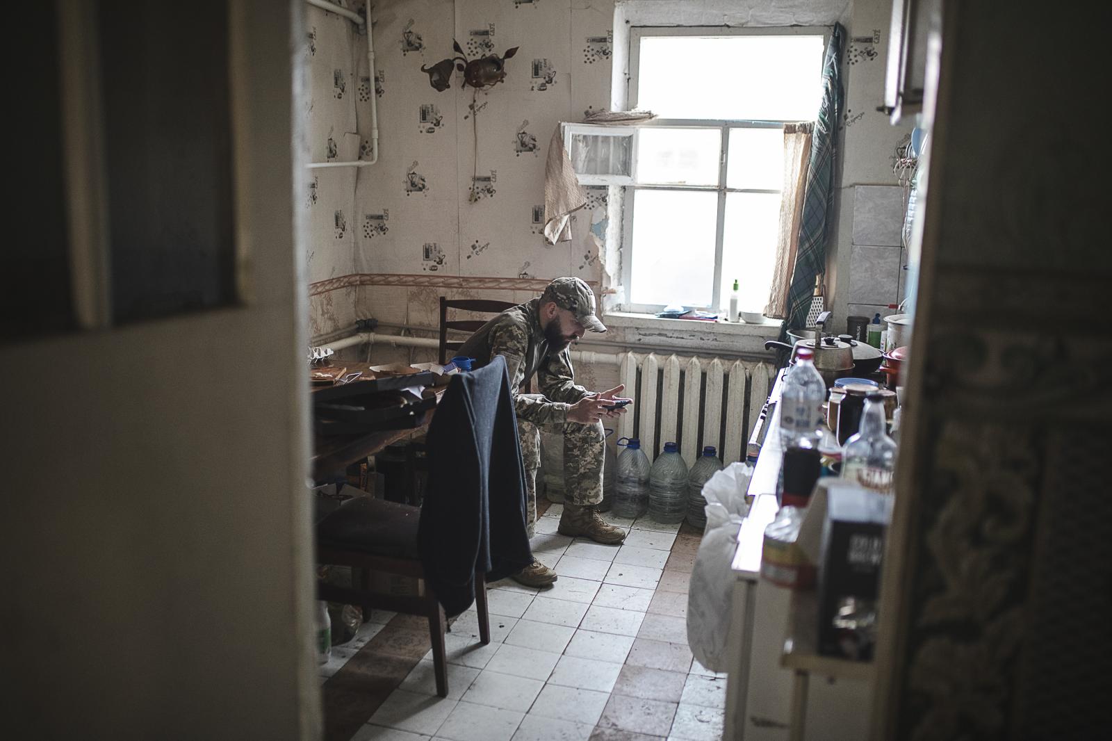 Lifeline - DONBAS, UKRAINE - JULY 11: A soldier from 3rd Assault...