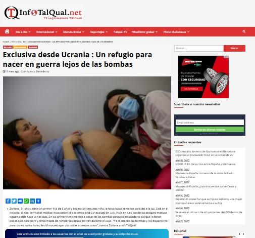 Exclusiva desde Ucrania : Un refugio para nacer en guerra lejos de las bombas