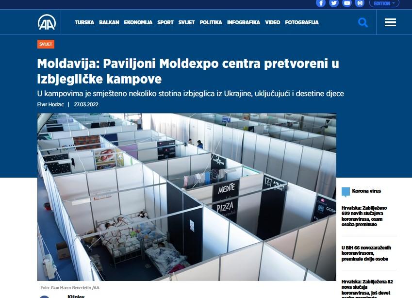 Moldavija: Paviljoni Moldexpo centra pretvoreni u izbjegličke kampove