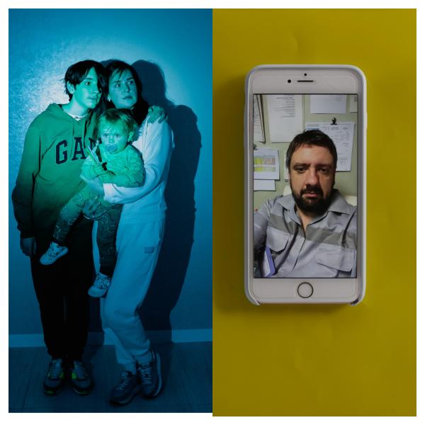 March 30-31, 2022. Olga (37), Dani (14), Nikita (13) were living in Odessa. The family have been seen in Moldova without the father/husband Pavlo (37). They consider themselves lucky becouse Pavlo is not on the front line, he is a sailor. Photo by Gian Marco Benedetto/Anadolu