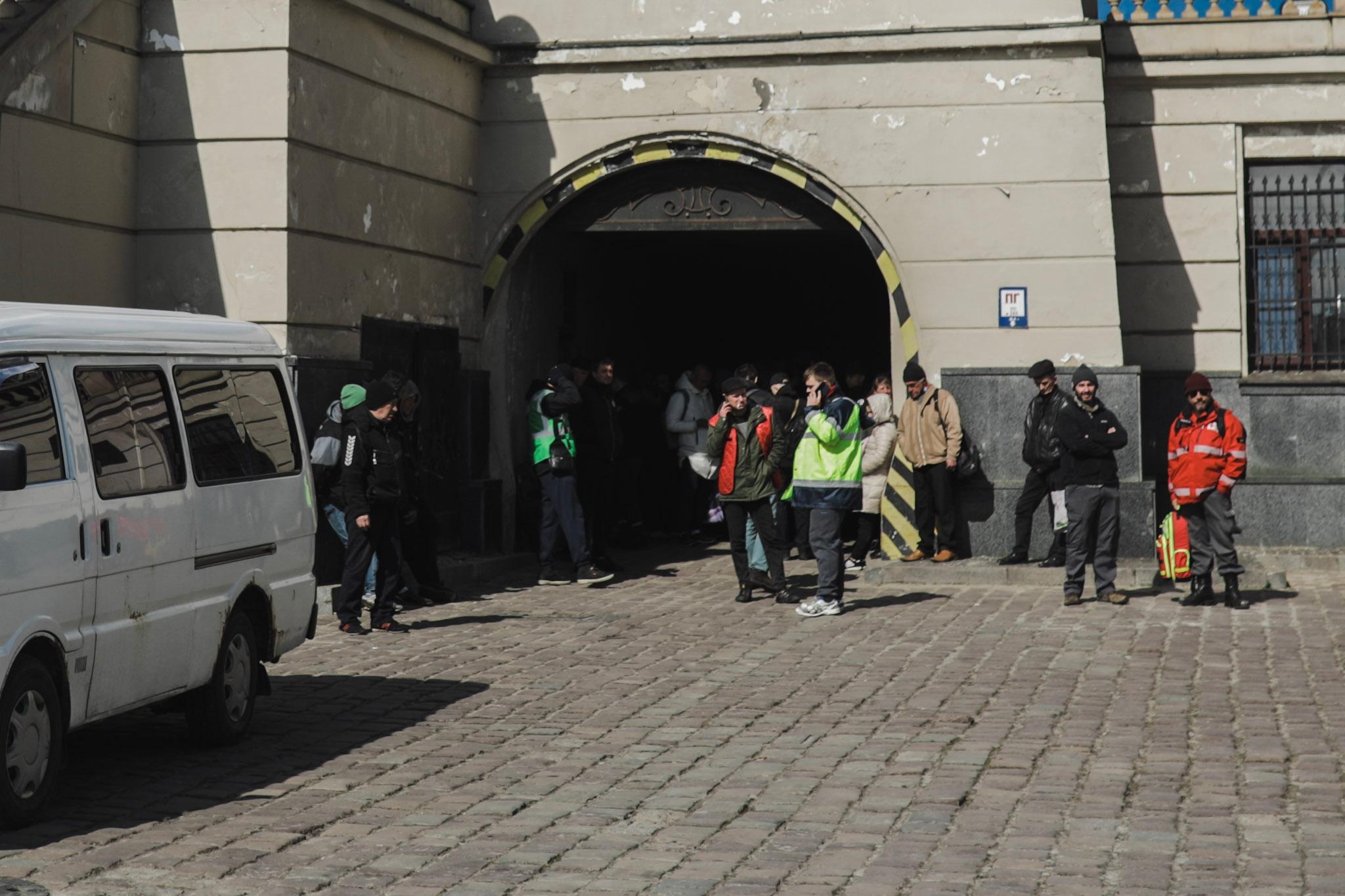 Anadolu/Getty - Civilians seek shelters after Russian missile strikes on Lviv