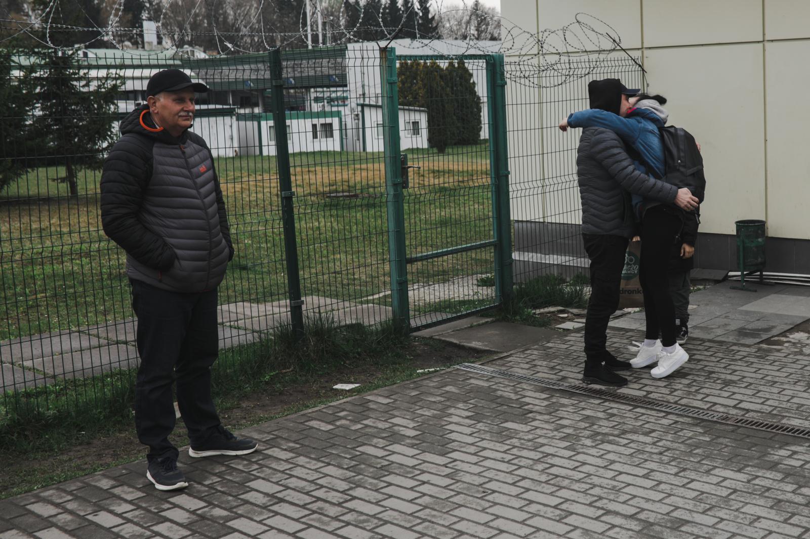 Ukranian&#39;s refugees come back to their loved ones on April 21, 2022 in Shehyni. Russia...