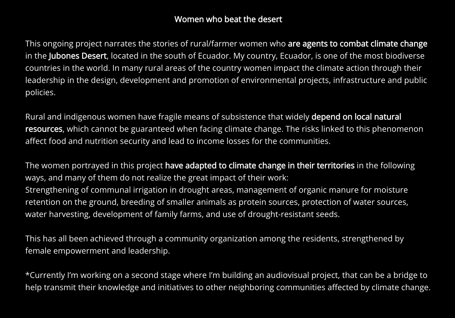 Women who beat the desert -   