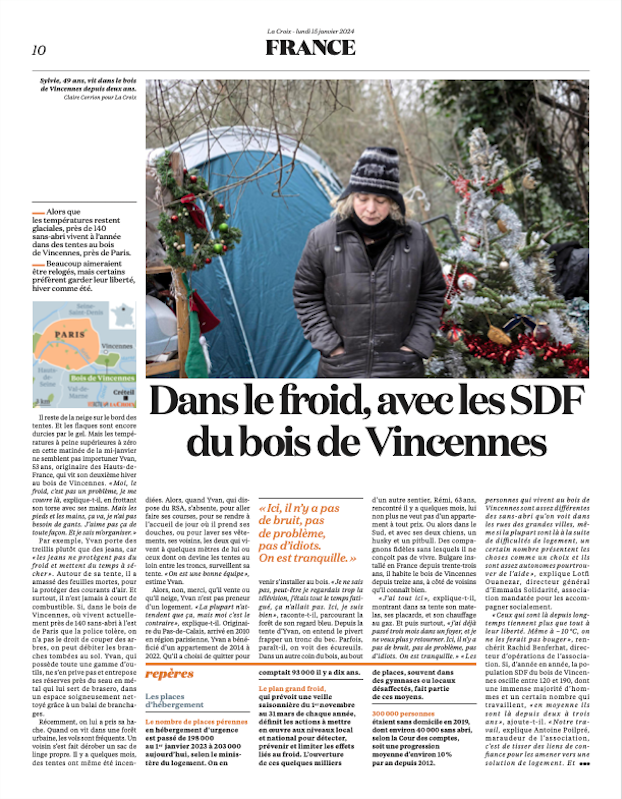 Image from PUBLICATIONS - Reportage dans le Bois de Vincennes Journal La Croix...