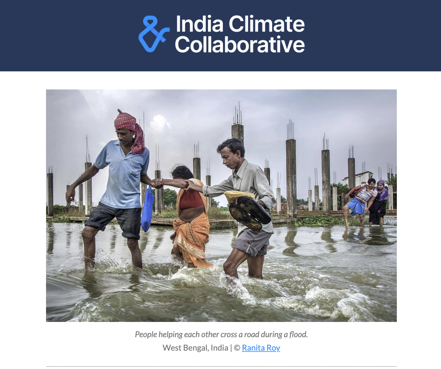 Flood images featured on India climate collaborative Newsletter