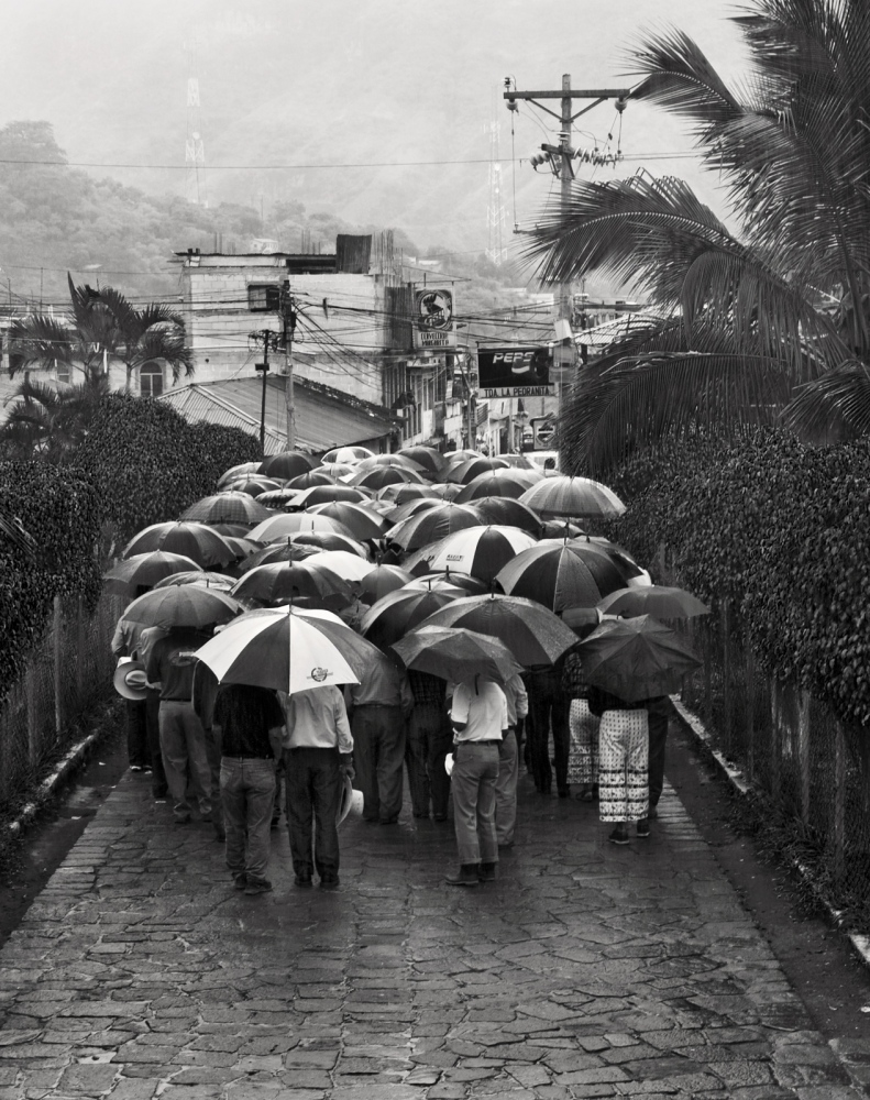 Open Veins -  Villagers leaving church, San Pedro, Guatemala 