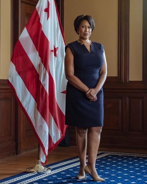 Image from New York Times - Portrait of Mayor Muriel Bowser inside city hall in...