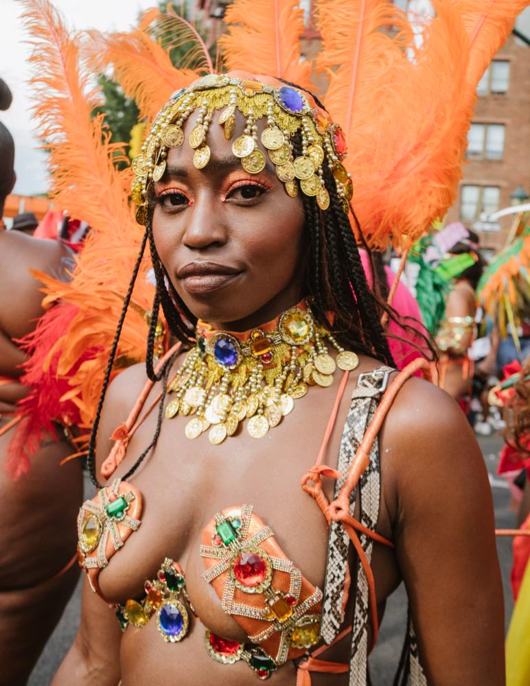 Image from The Parkway - Costumed woman at the West Indian Day Parade  