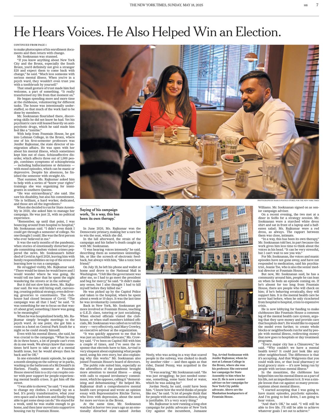 Published on The New York Times: "He Hears Voices in His Head. He Also Helped Win an Election."