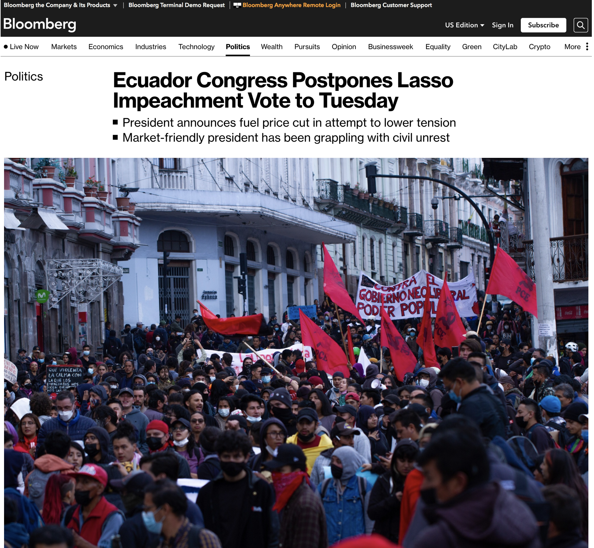 Ecuador Congress Postpones Lasso Impeachment Vote to Tuesday