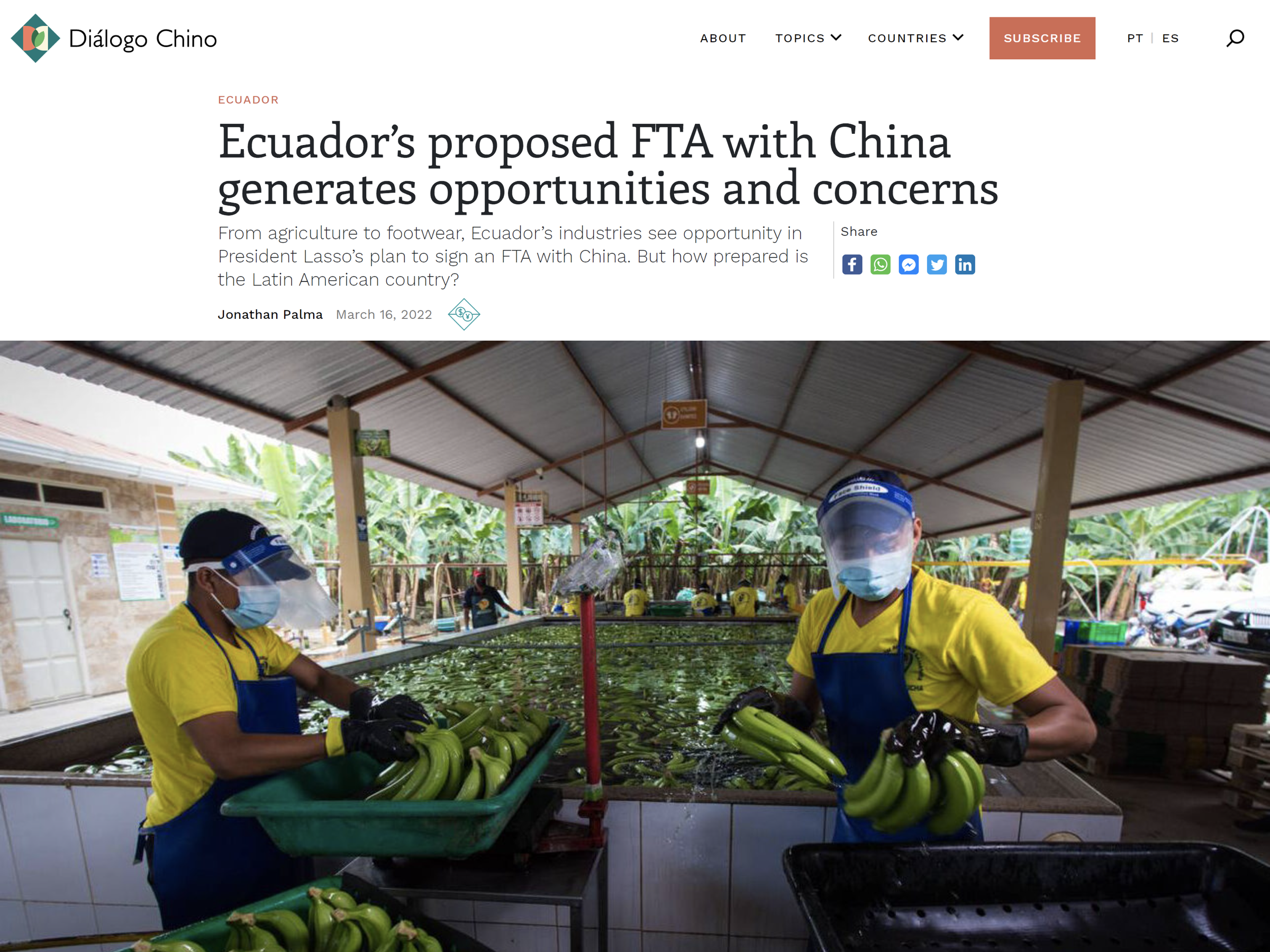 Ecuador’s proposed FTA with China generates opportunities and concerns
