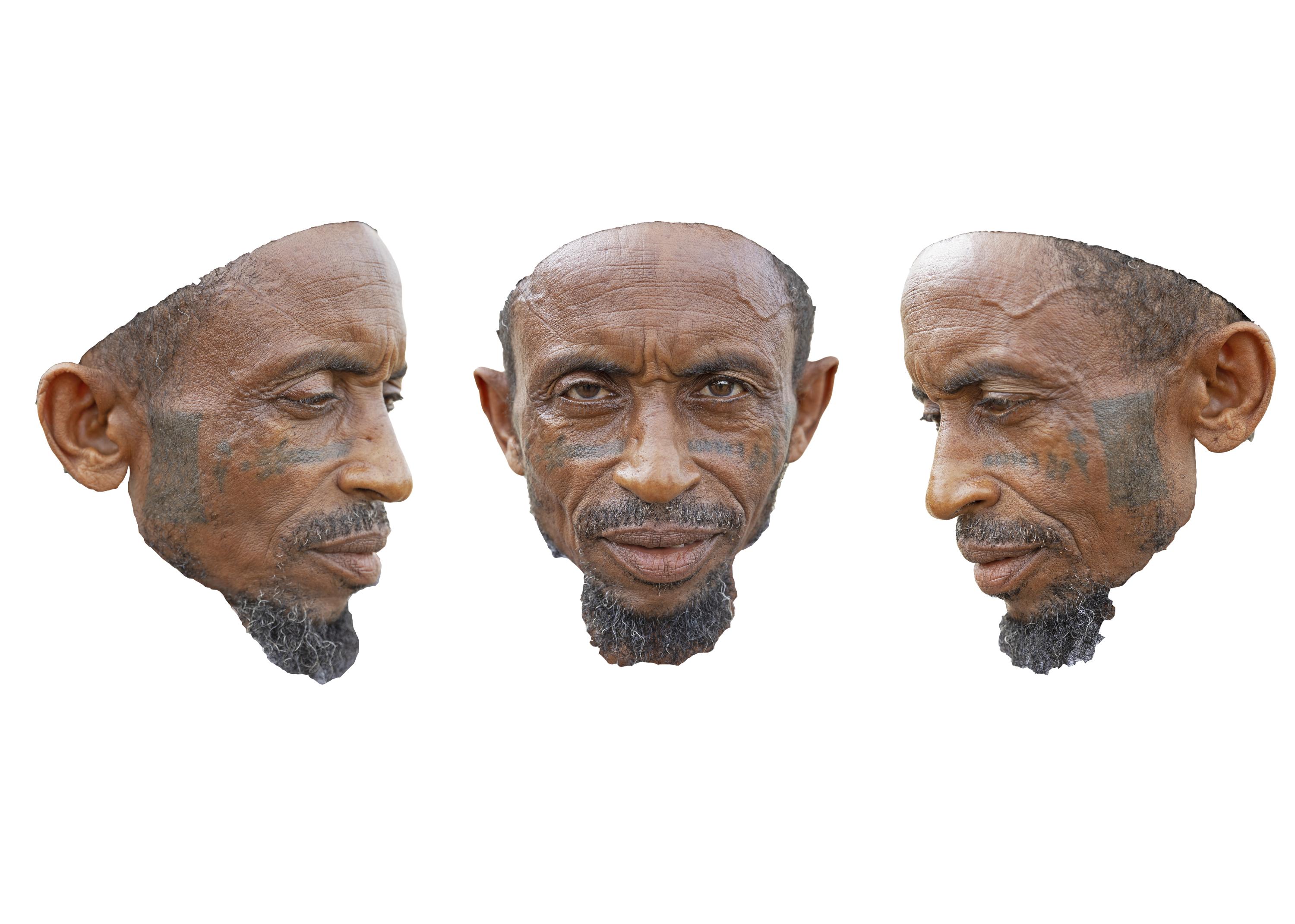 Adamu is pictured here with his facial cultural tattoos. This image was made in December 2023 in Lapai, Niger State. Adamu recalls that they had...