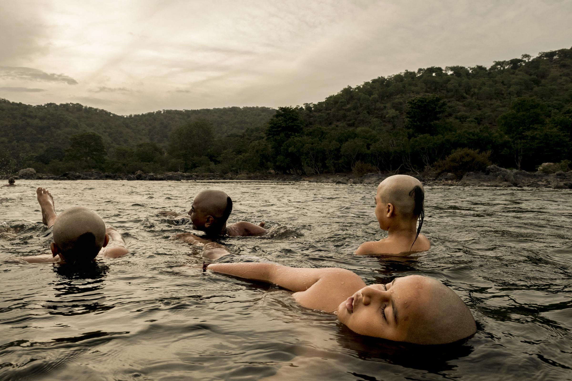 Echoes of Ancient Wisdom - Students take river bathe during Brahma muhurta. This is...