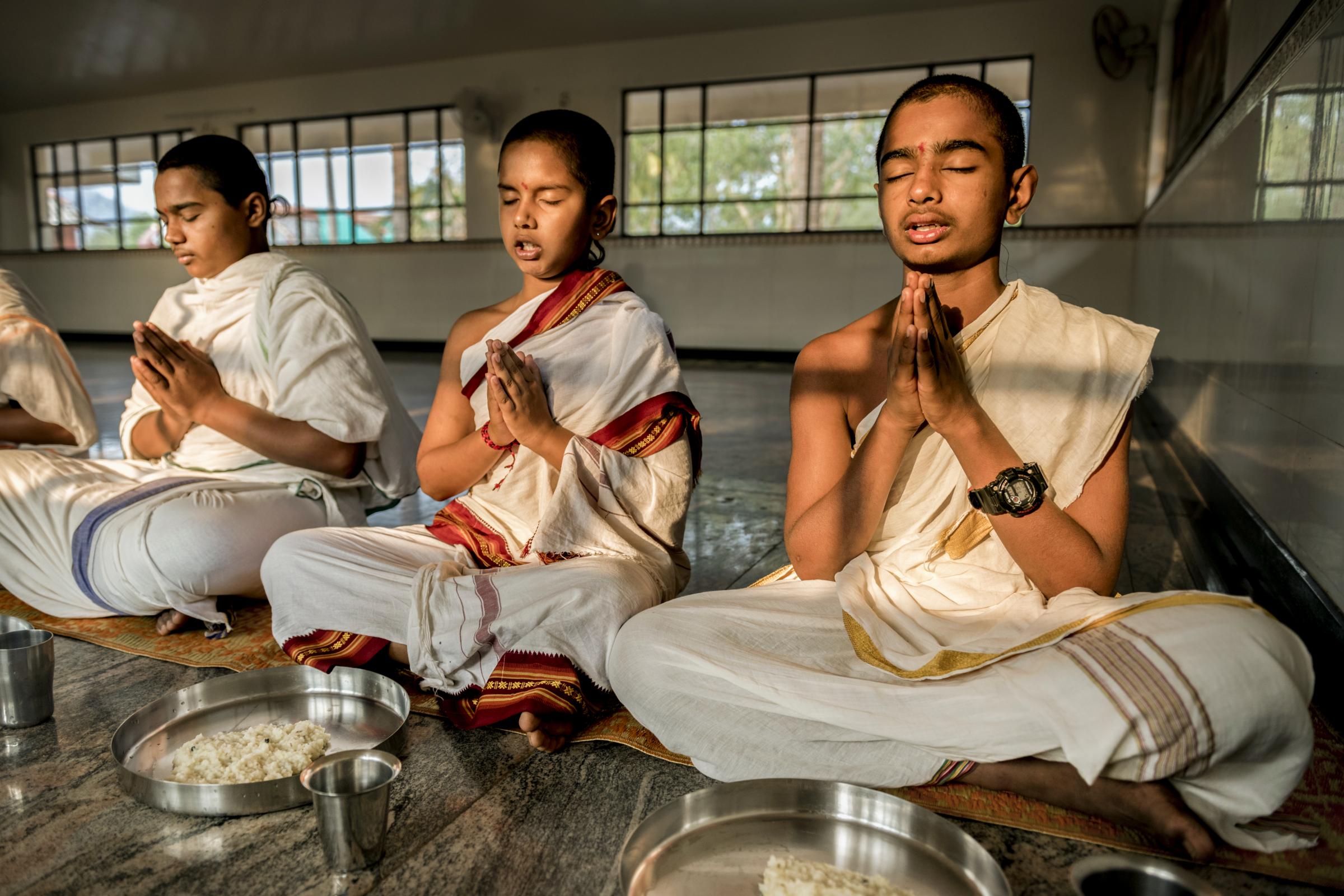 Gurukula - Mealtime prayer is a mandatory to practice in Vedic...