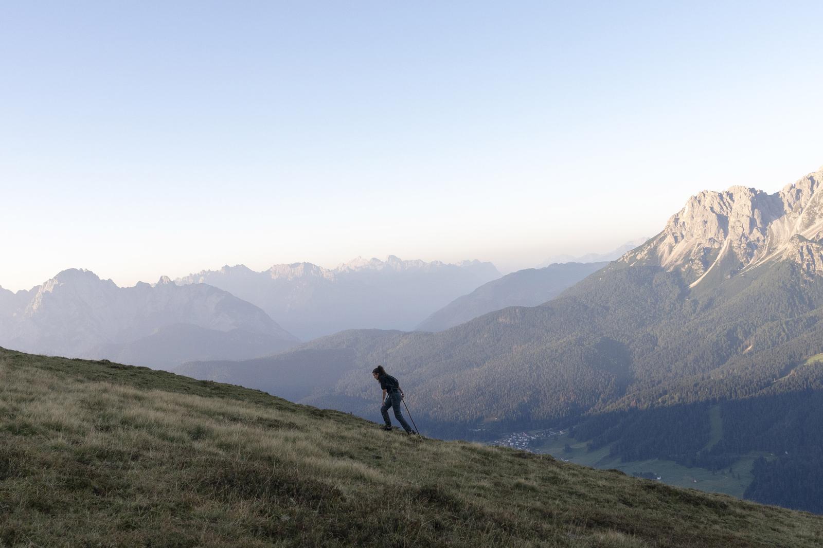 Cow herder Iris is pictured at ...he valley. Monte Quaterna Italy