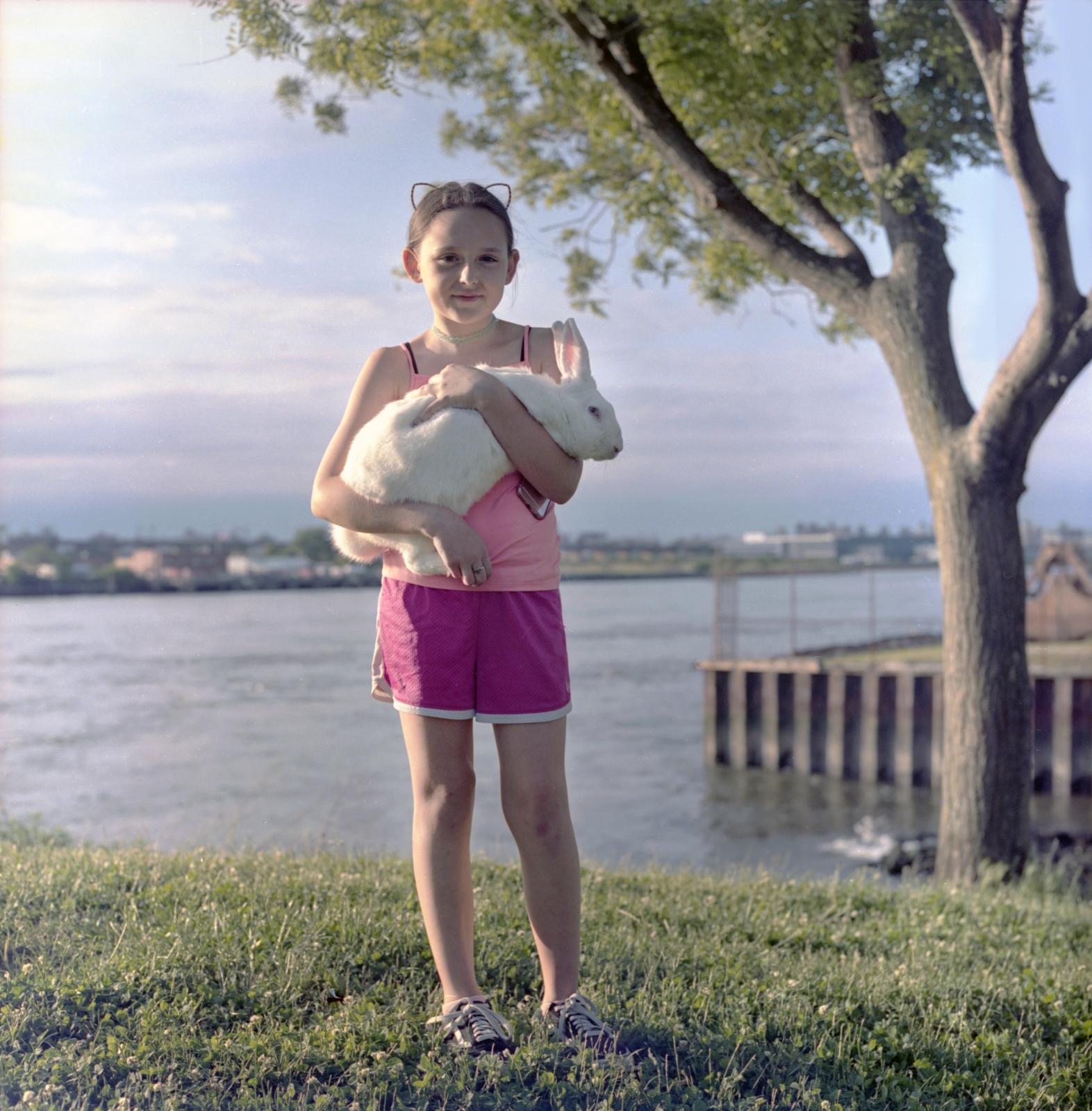 Faces of New York City  - Elizabeth and her pet bunny, Marshmallow. She rescued the...